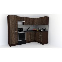 Bucatarie de Colt GENA NEW 2 DR. 140-250, Fara Corp de Cuptor, Wenge / Decor 7648